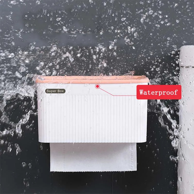 🚿Waterproof Toilet Paper Holder – Wall-Mount with Storage Box