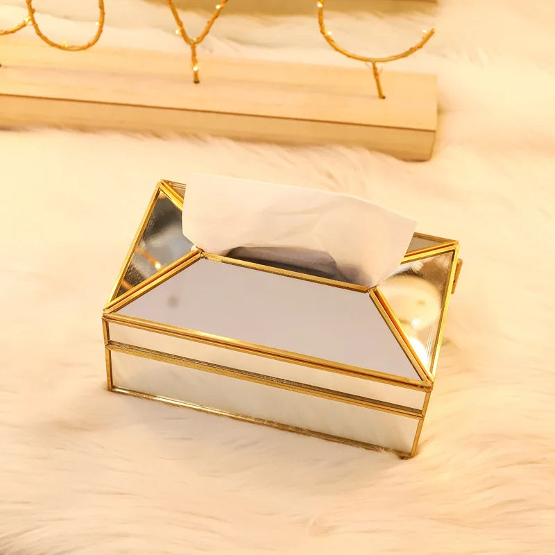 ✨Luxury Mirror Glass Tissue Box – Waterproof Paper Towel Holder✨